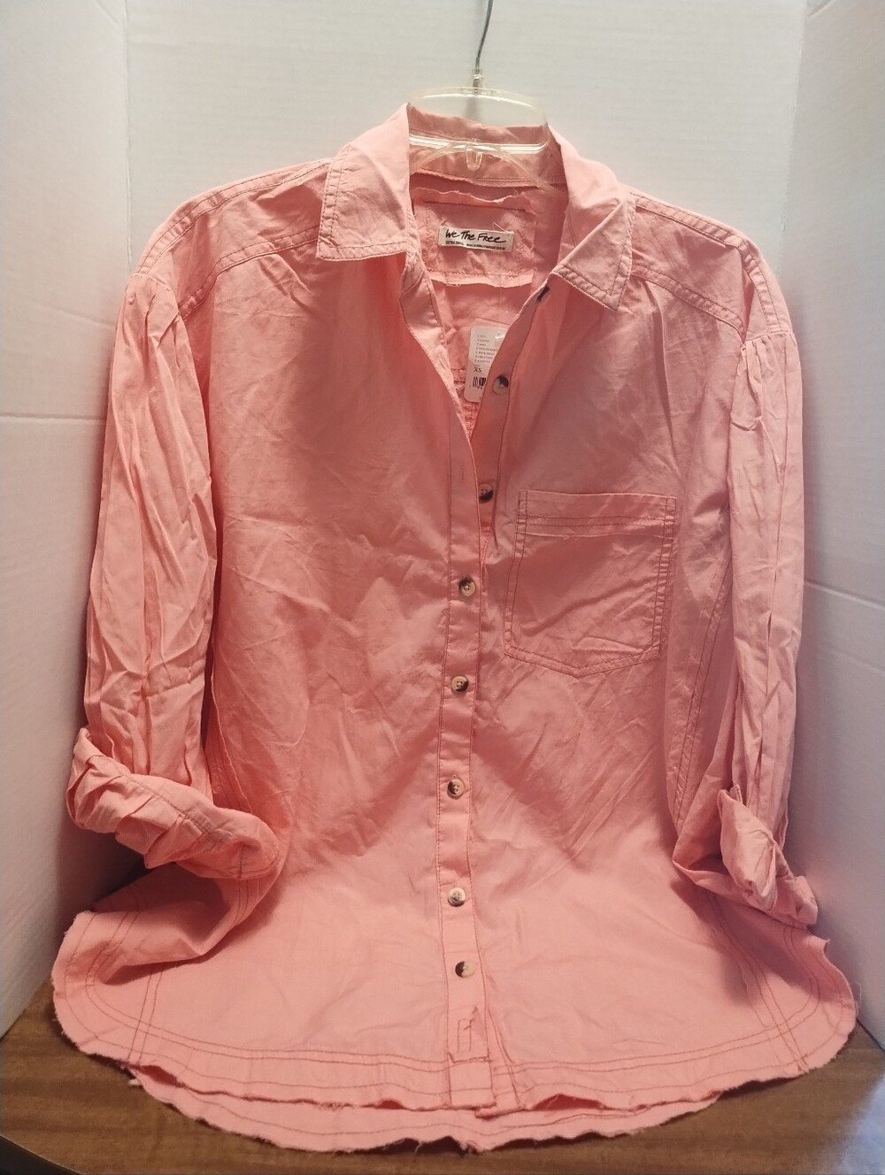 We The Free dusty peach button-up shirt